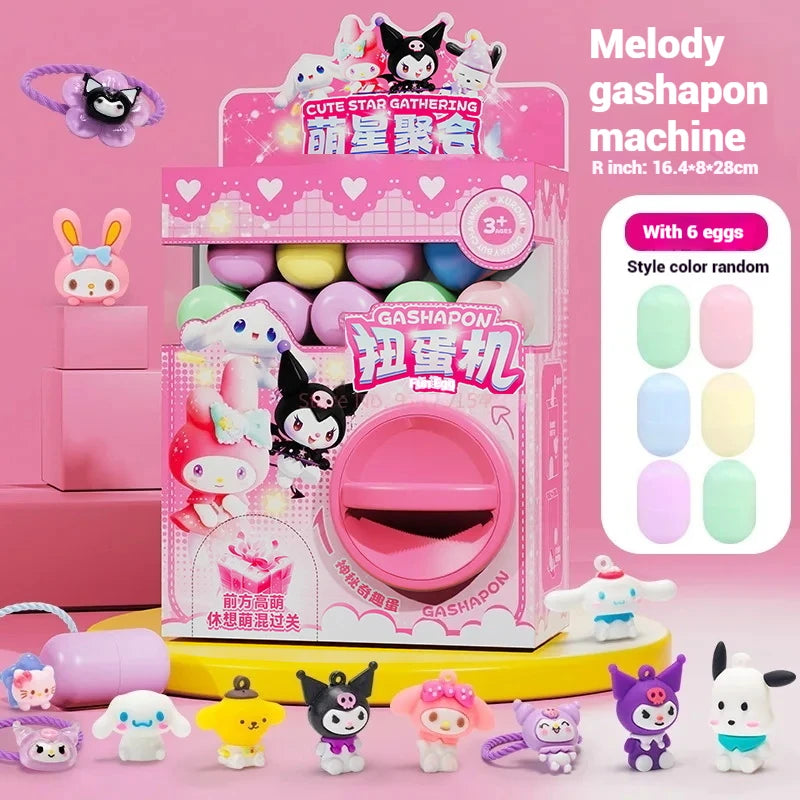 children's new Hello Kitty DIY egg twisting machine blind box toy Sanrio surprise mini claw doll game machine toy children gift