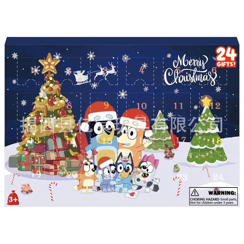 2024 New Bluey Blind Box Advent Halloween Christmas Bluey Christmas Blind Box 24 Countdown Calendar Blind Box Children's Gifts