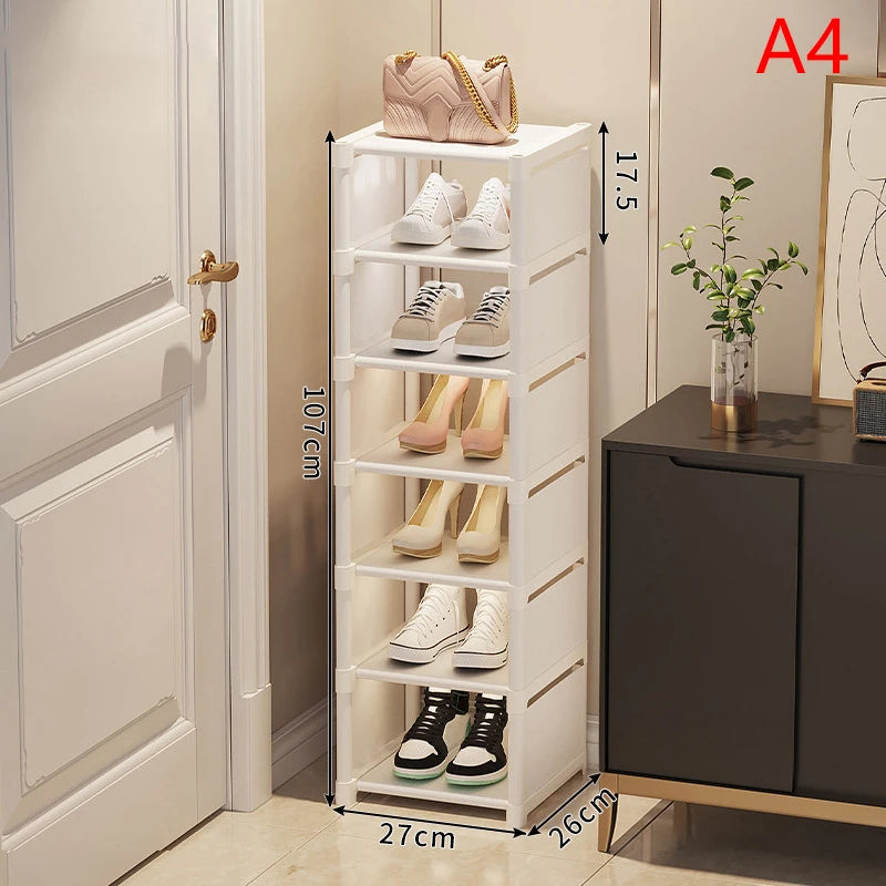 Multiple Layers Shoe Organizer Shoe Rack Space Saving Rack For Wall Corner Stackable Shelf Adjustable Shoe Cabinet