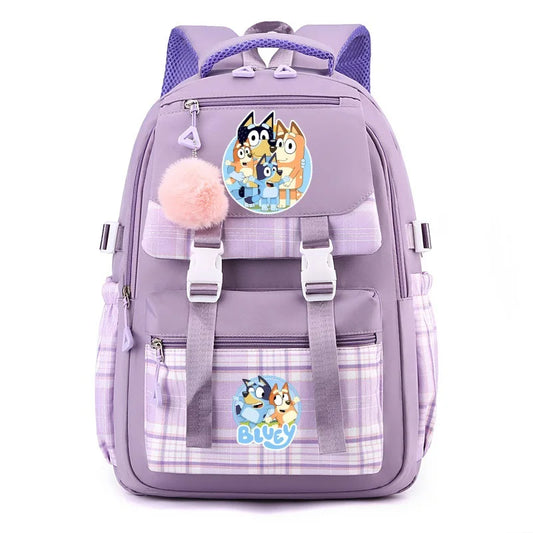 New Bluey Cute And Fashionable Student Backpack For Boys And Girls Children'S Backpack with Large Capacity Diy Cartoon Backpack