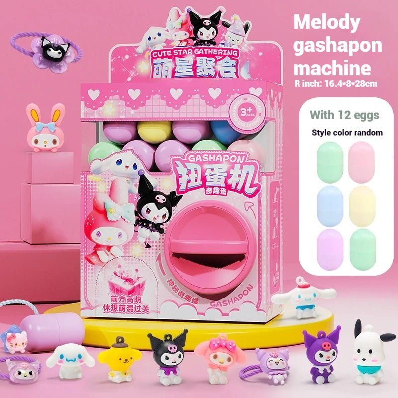 children's new Hello Kitty DIY egg twisting machine blind box toy Sanrio surprise mini claw doll game machine toy children gift