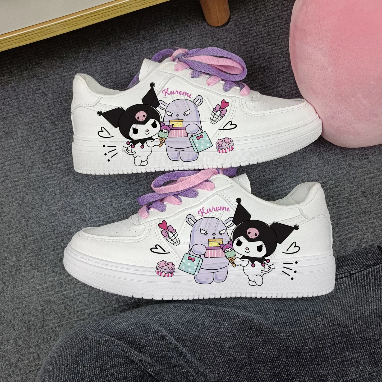 New Woman cartoon Kuromi   princess cute Casual shoes soft sports shoes for girlfriend gift EU size 35-44