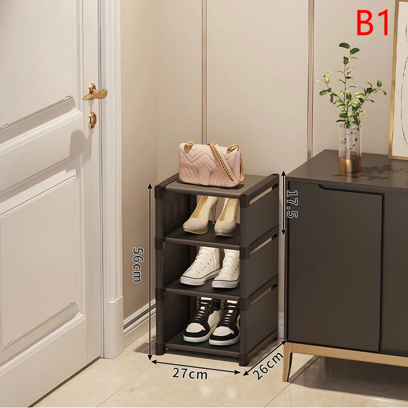 Multiple Layers Shoe Organizer Shoe Rack Space Saving Rack For Wall Corner Stackable Shelf Adjustable Shoe Cabinet