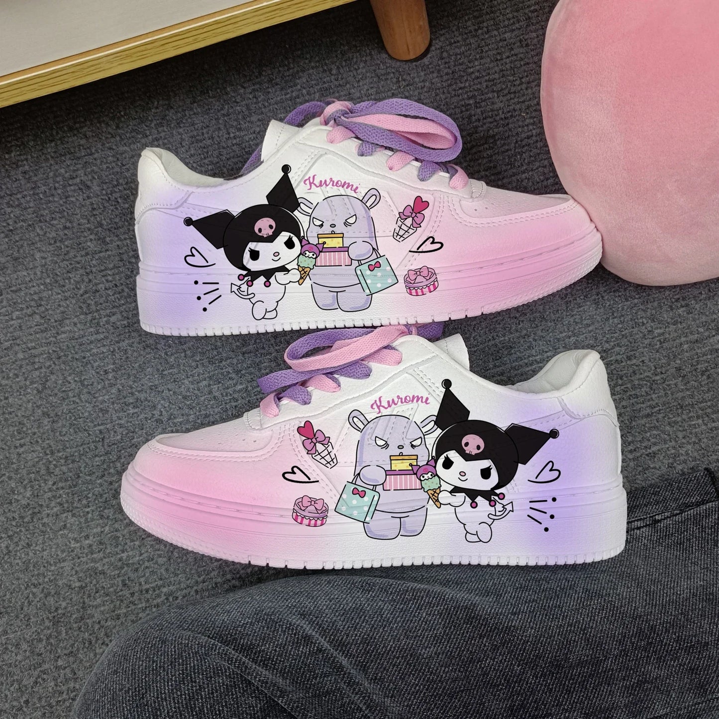 New Woman cartoon Kuromi   princess cute Casual shoes soft sports shoes for girlfriend gift EU size 35-44