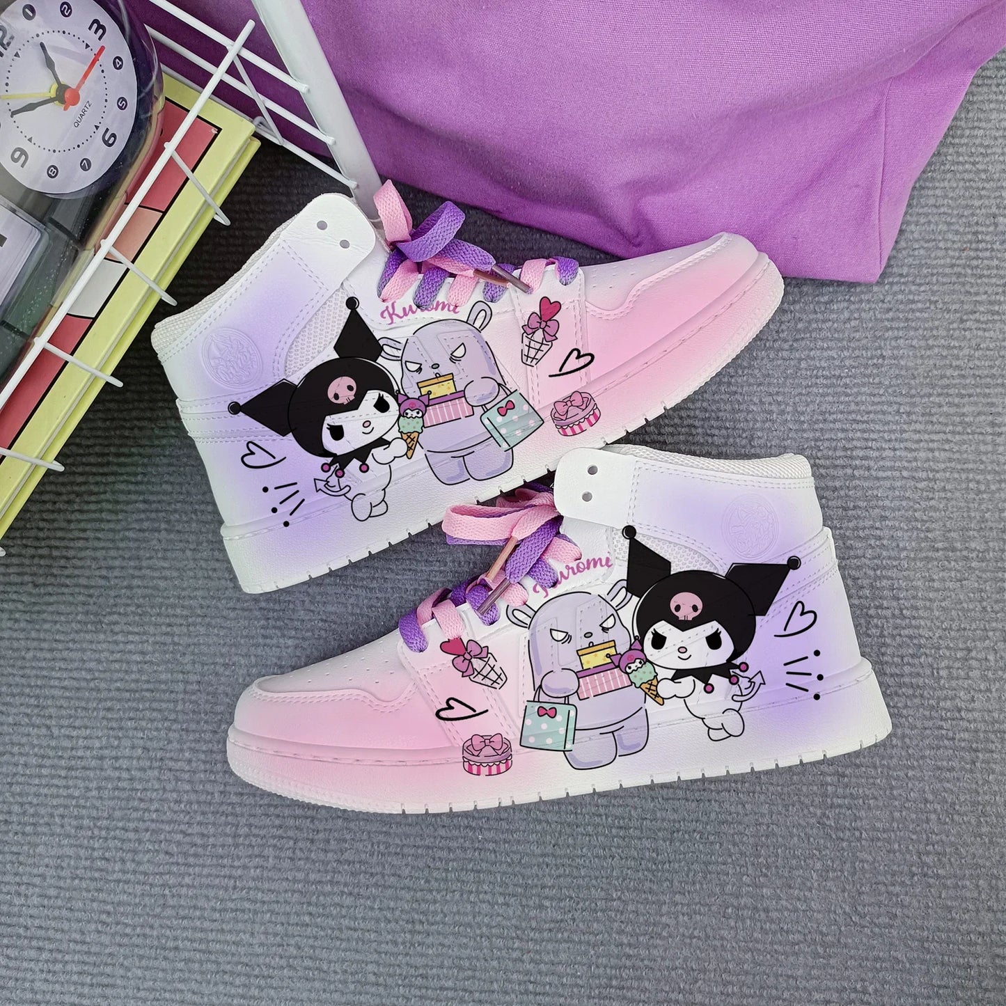 New Woman cartoon Kuromi   princess cute Casual shoes soft sports shoes for girlfriend gift EU size 35-44